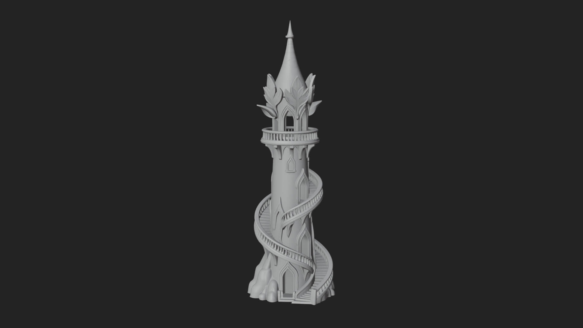 Swirling Fairy Tower Model Design 6 3D Print Model 3D Model