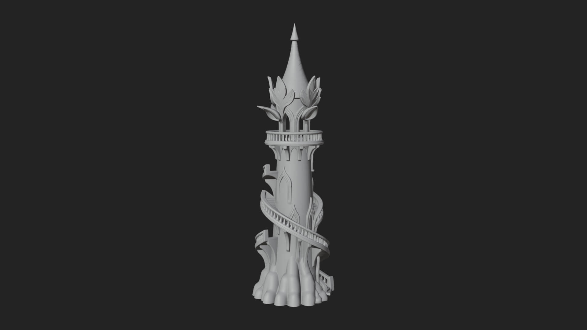 Swirling Fairy Tower Model Design 6 3D Print Model 3D Model