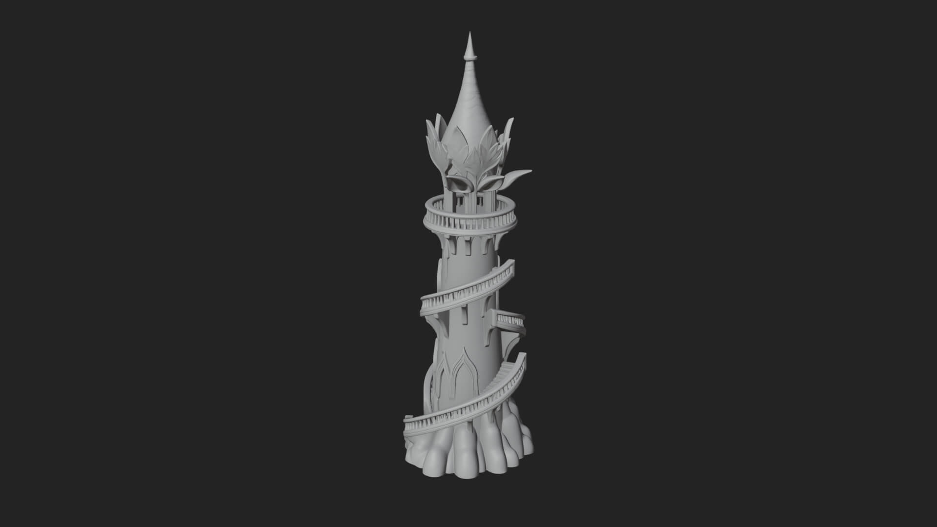 Swirling Fairy Tower Model Design 6 3D Print Model 3D Model