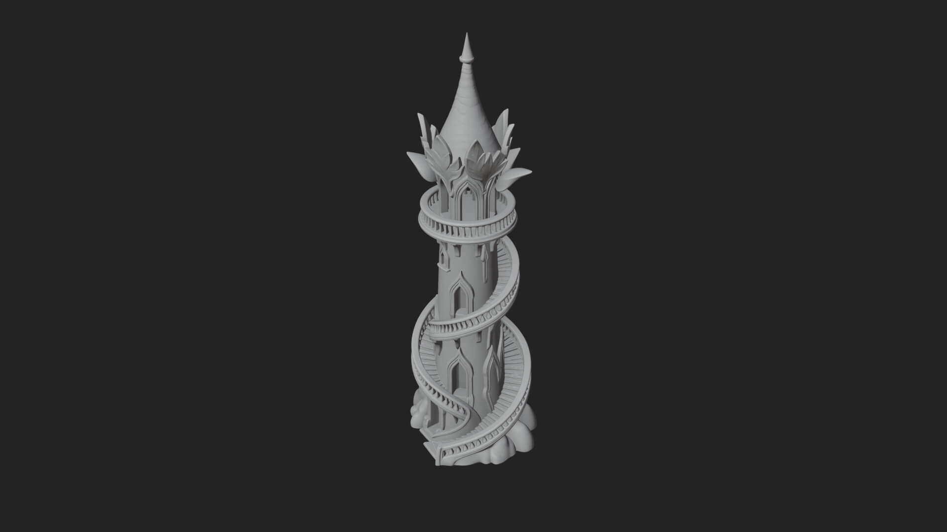 Swirling Fairy Tower Model Design 6 3D Print Model 3D Model