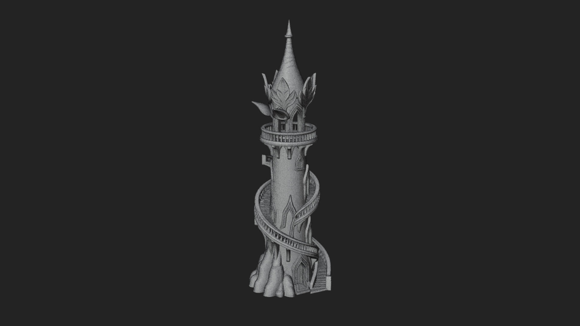 Swirling Fairy Tower Model Design 6 3D Print Model 3D Model