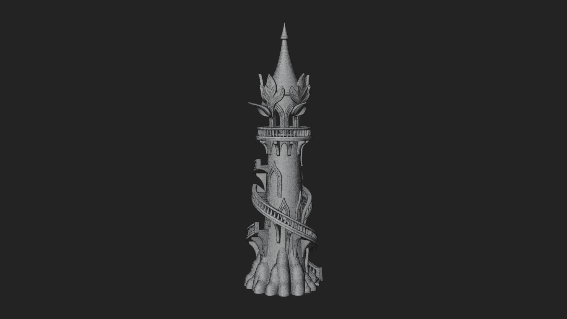 Swirling Fairy Tower Model Design 6 3D Print Model 3D Model