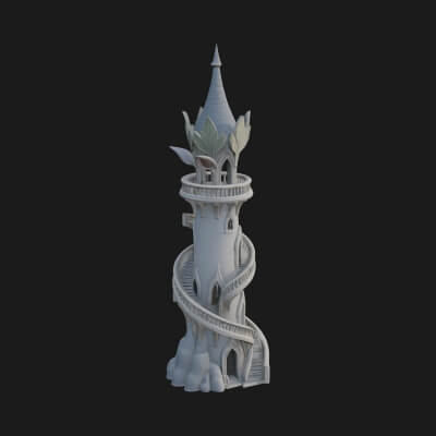 Swirling Fairy Tower Model Design 6 3D Print Model