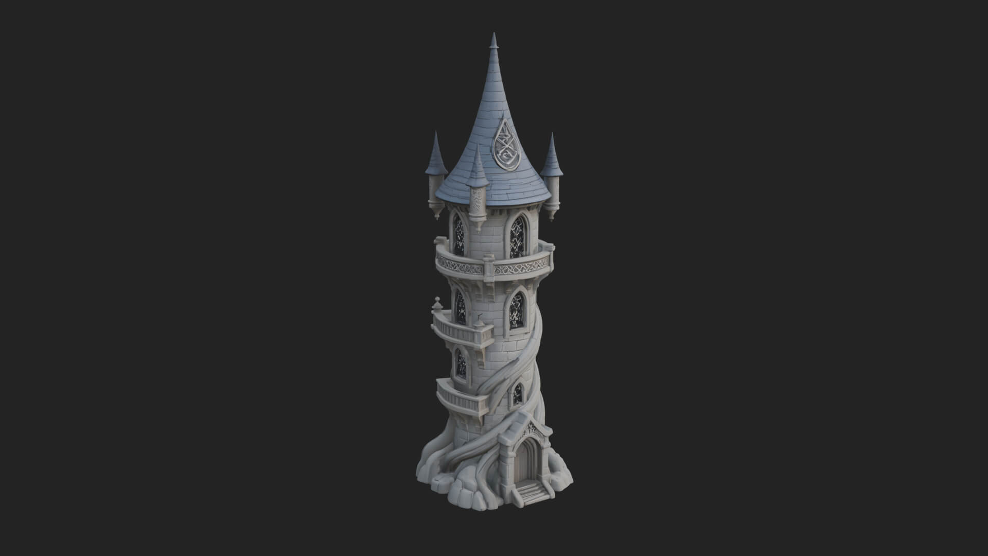 Swirling Fairy Tower Model Design 7 3D Print Model 3D Model