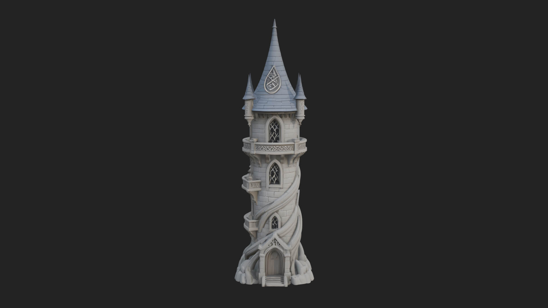 Swirling Fairy Tower Model Design 7 3D Print Model 3D Model