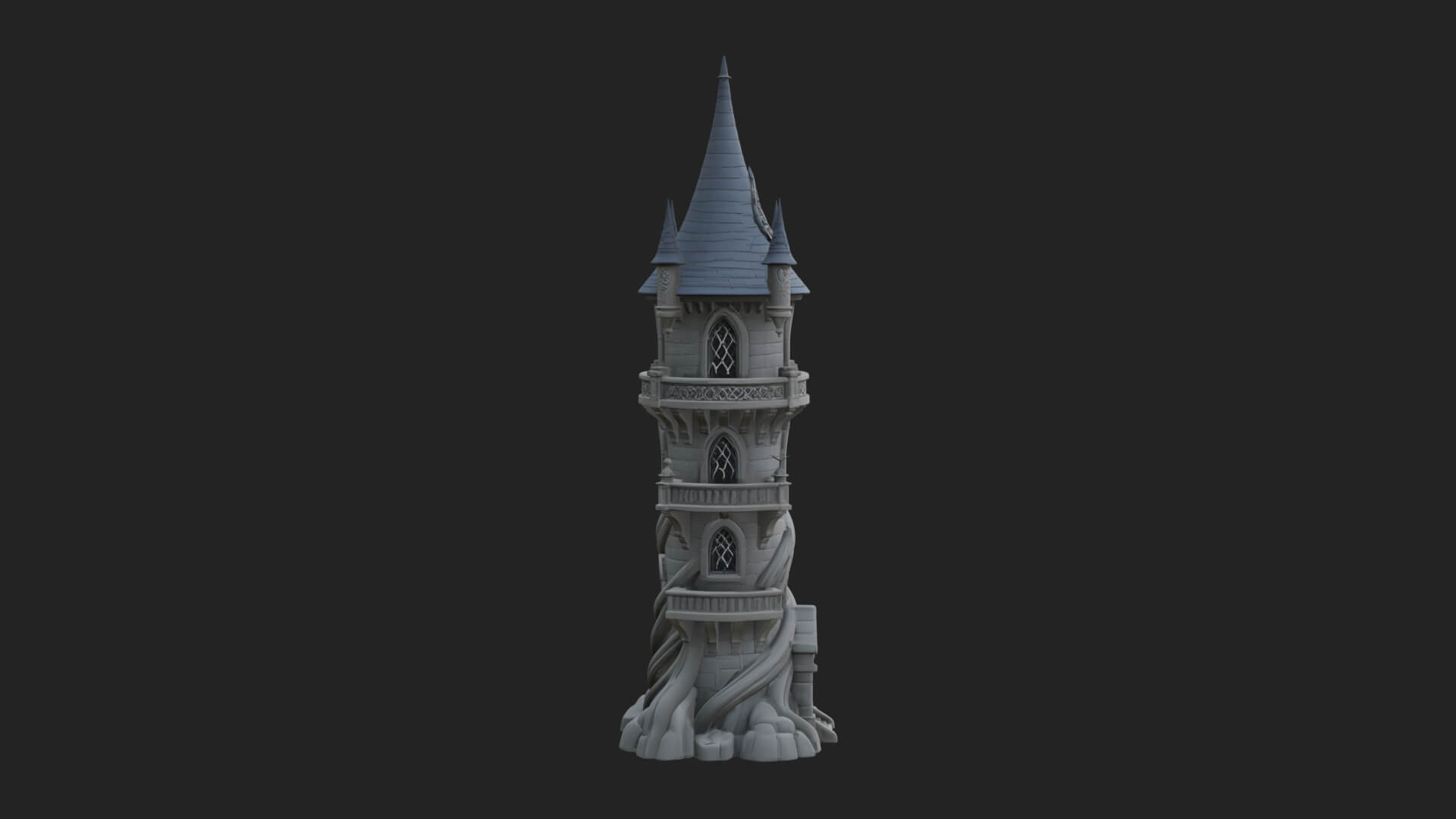 Swirling Fairy Tower Model Design 7 3D Print Model 3D Model