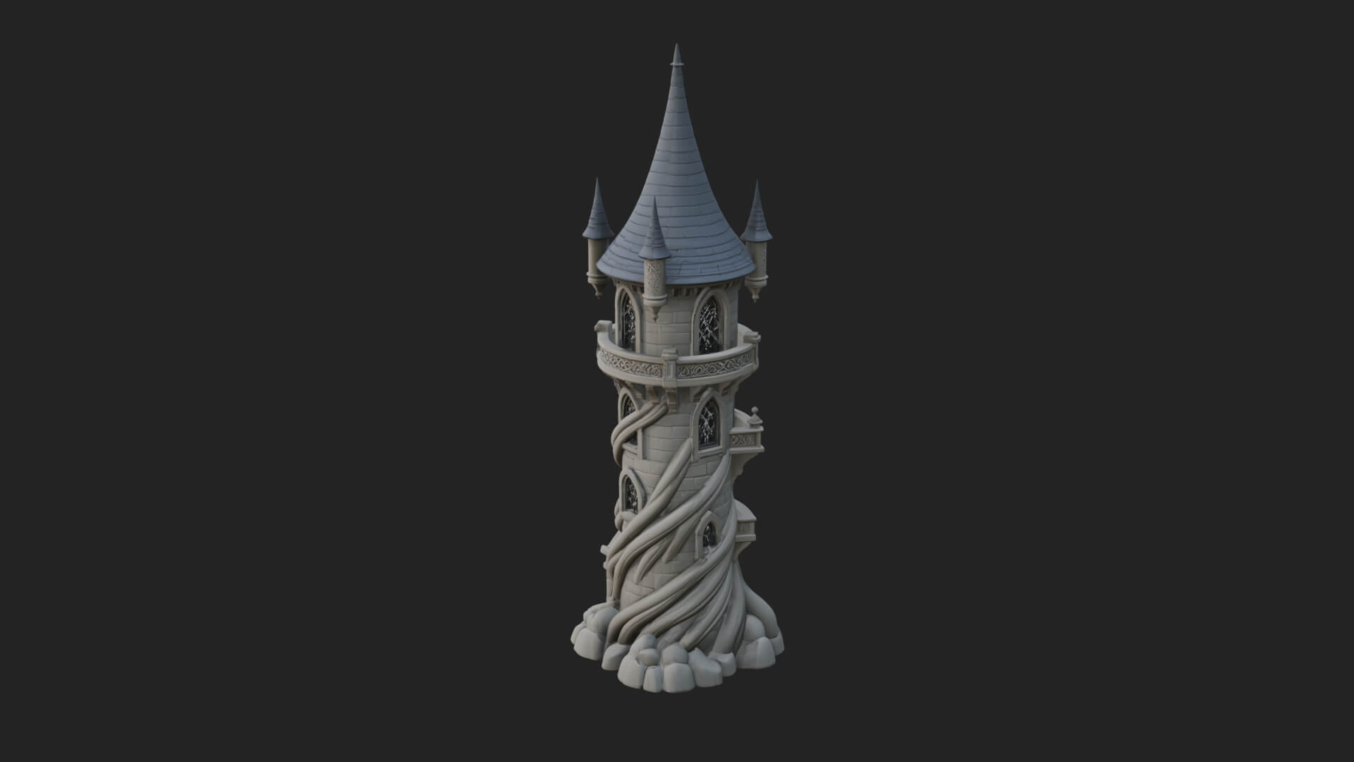 Swirling Fairy Tower Model Design 7 3D Print Model 3D Model