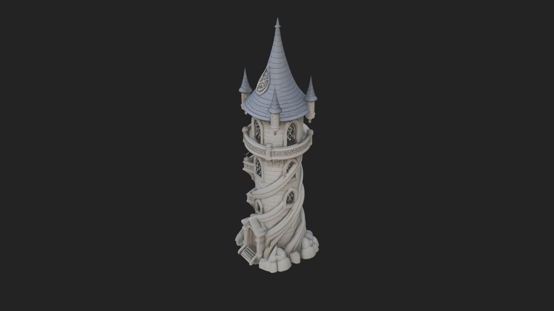 Swirling Fairy Tower Model Design 7 3D Print Model 3D Model