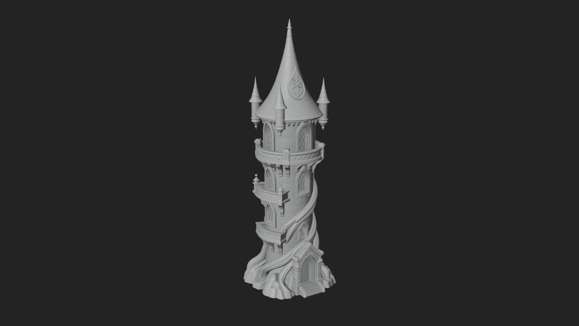 Swirling Fairy Tower Model Design 7 3D Print Model 3D Model
