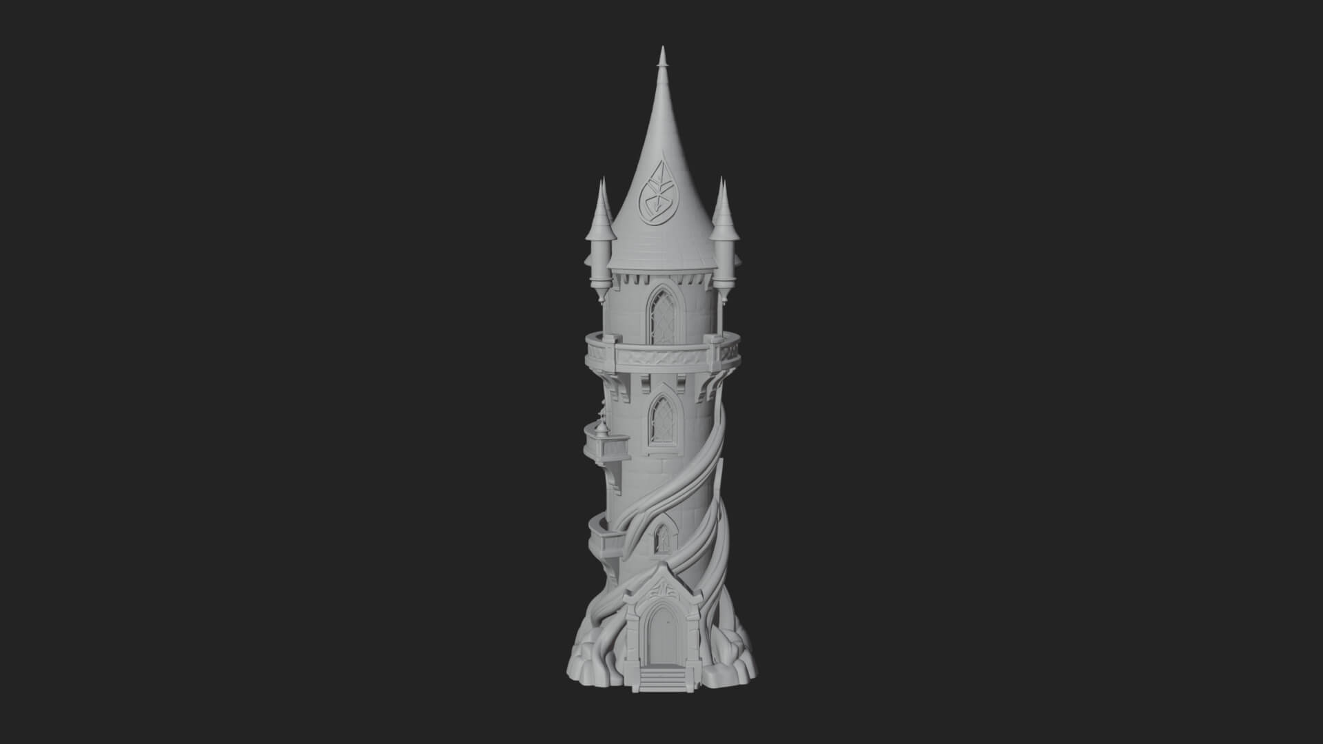 Swirling Fairy Tower Model Design 7 3D Print Model 3D Model