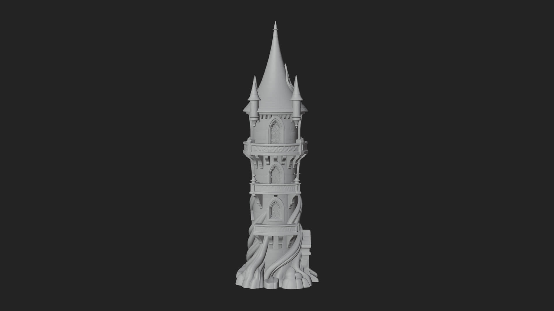 Swirling Fairy Tower Model Design 7 3D Print Model 3D Model