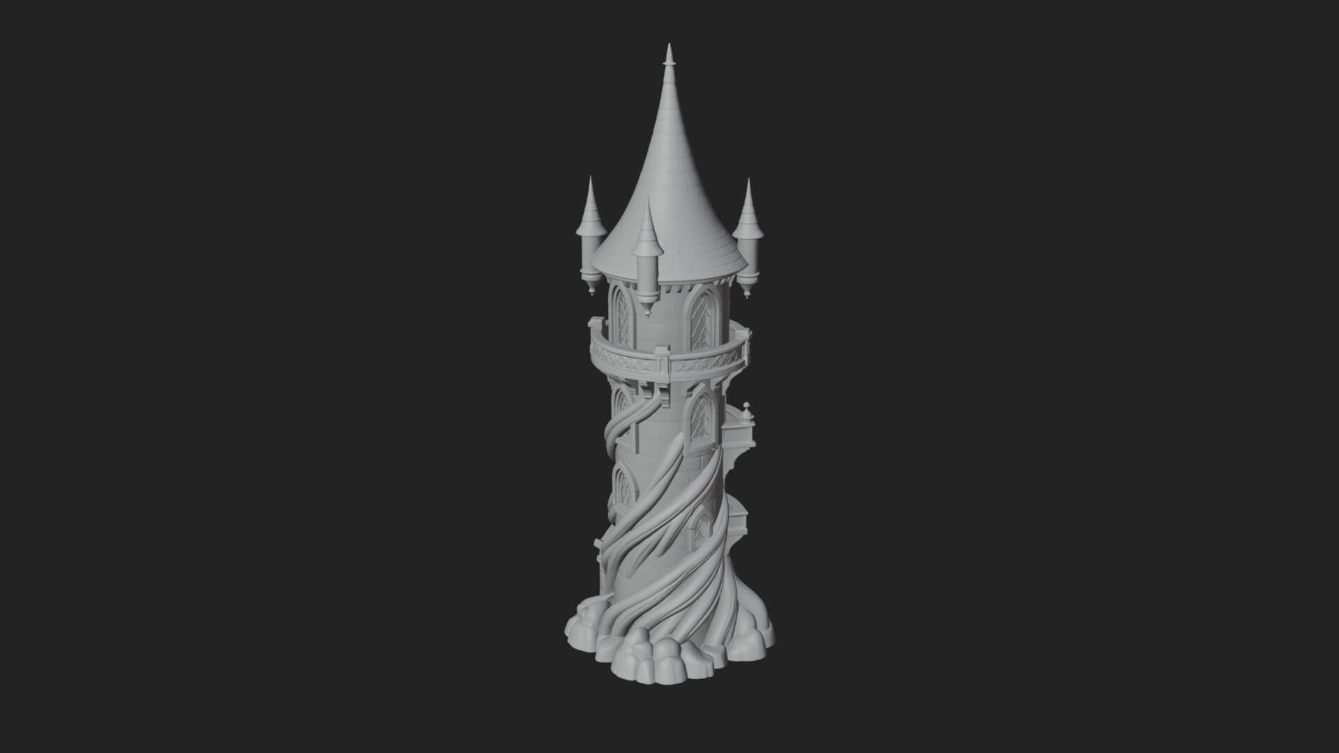 Swirling Fairy Tower Model Design 7 3D Print Model 3D Model