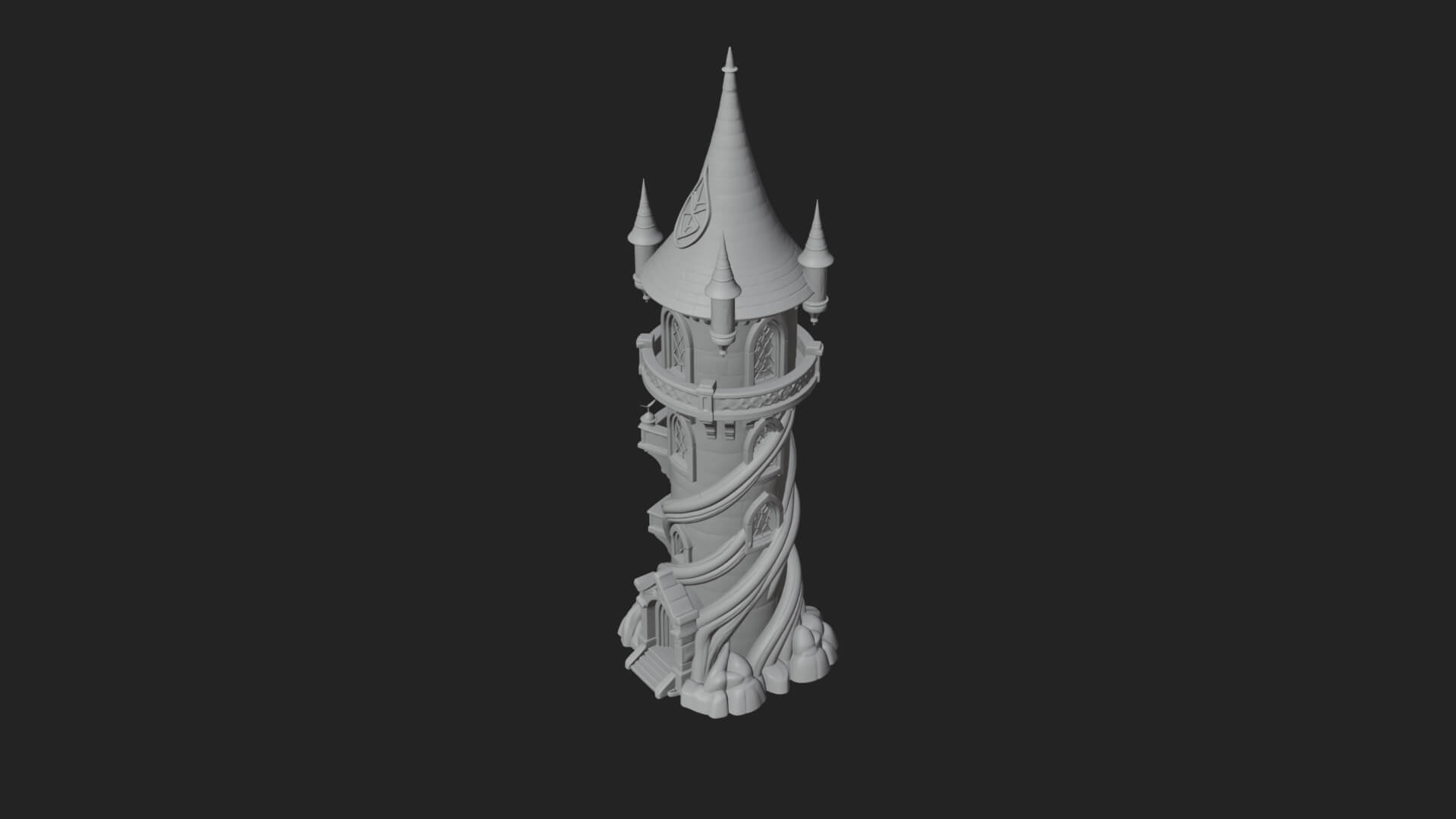 Swirling Fairy Tower Model Design 7 3D Print Model 3D Model