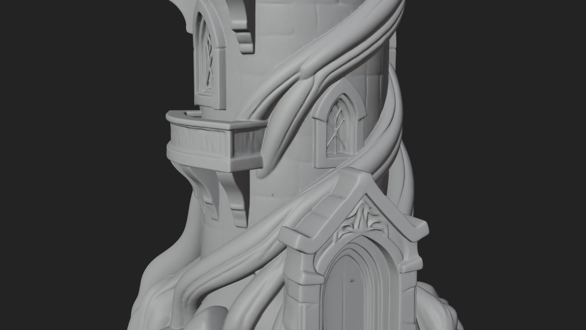 Swirling Fairy Tower Model Design 7 3D Print Model 3D Model