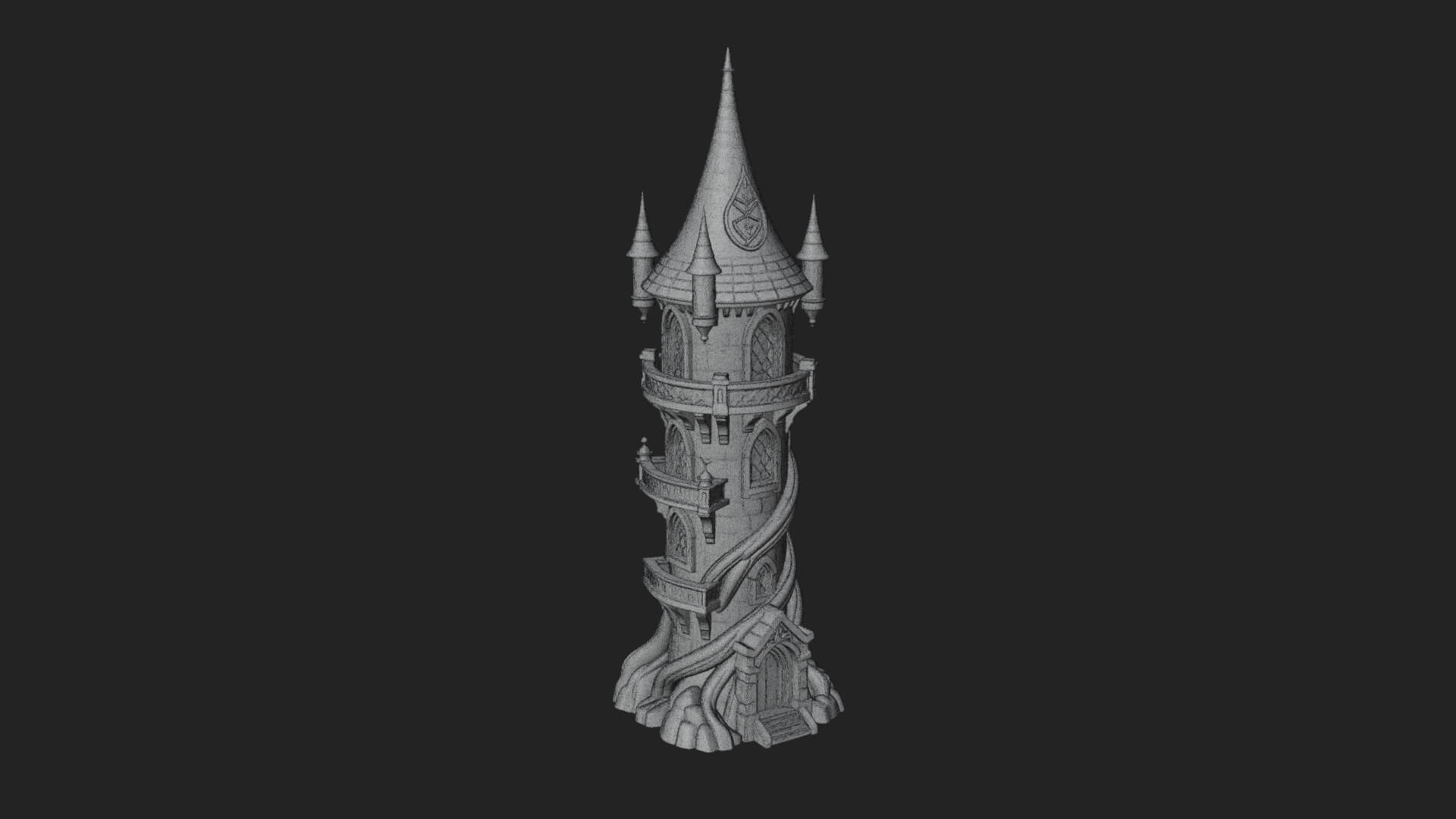 Swirling Fairy Tower Model Design 7 3D Print Model 3D Model