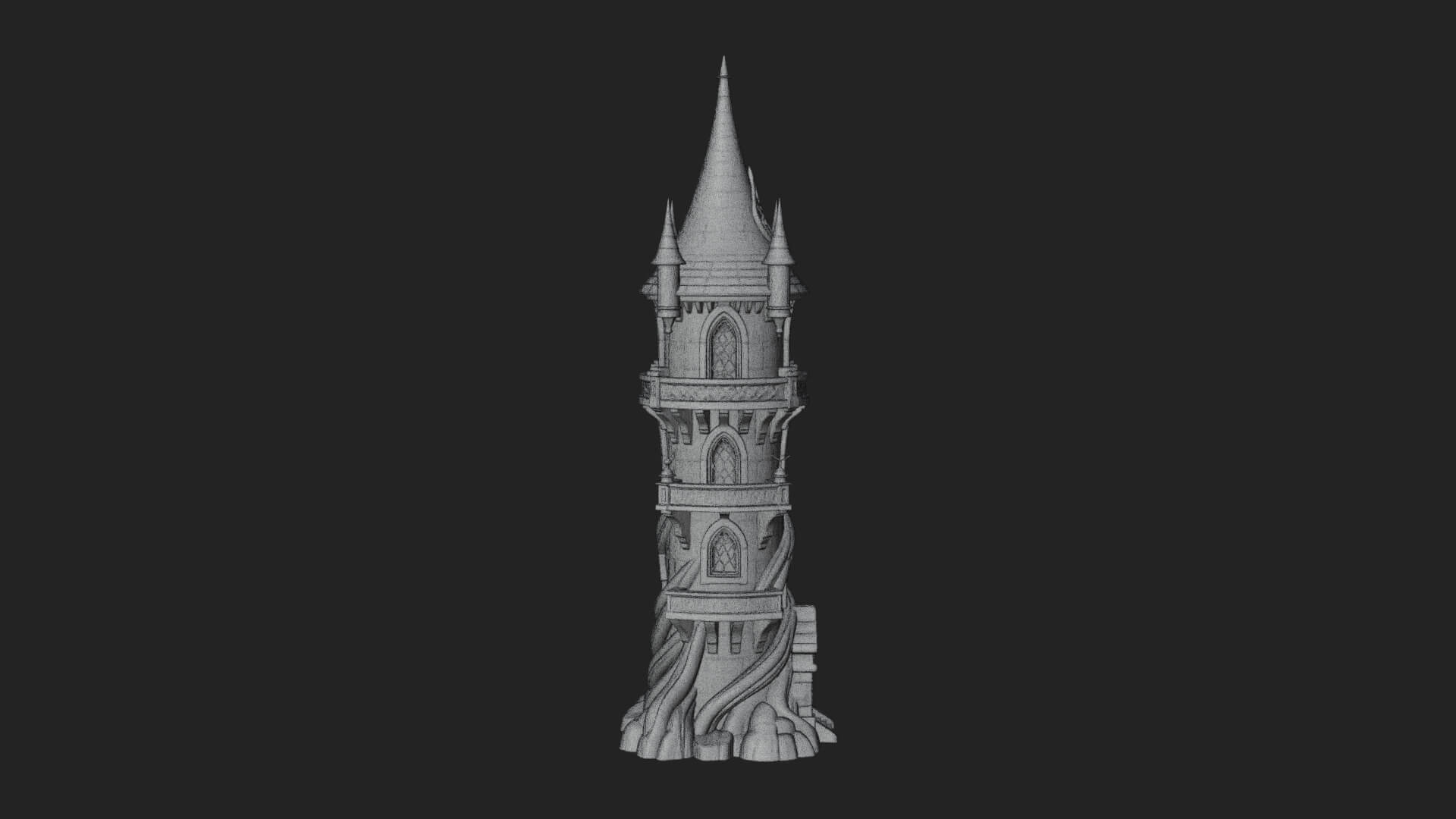Swirling Fairy Tower Model Design 7 3D Print Model 3D Model