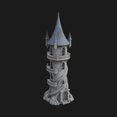 Swirling Fairy Tower Model Design 7 3D Print Model