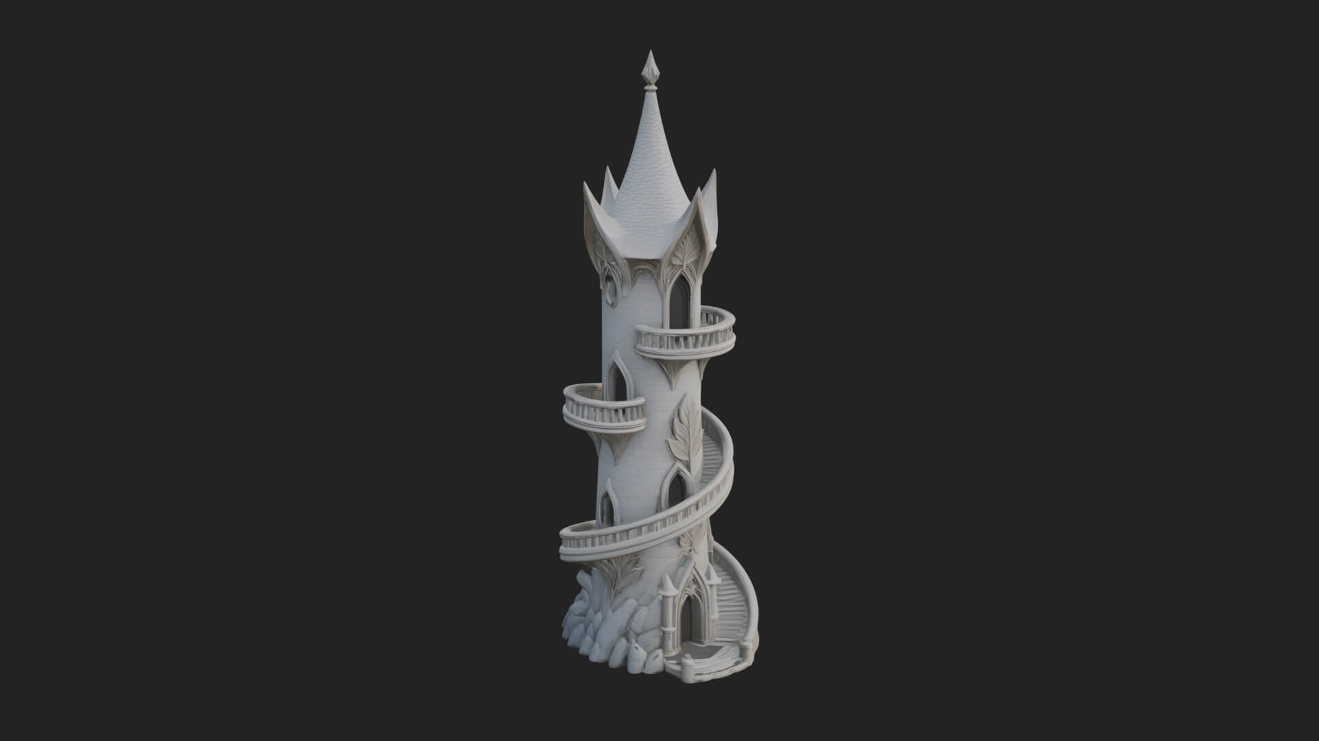 Swirling Fairy Tower Model Design 8 3D Print Model 3D Model