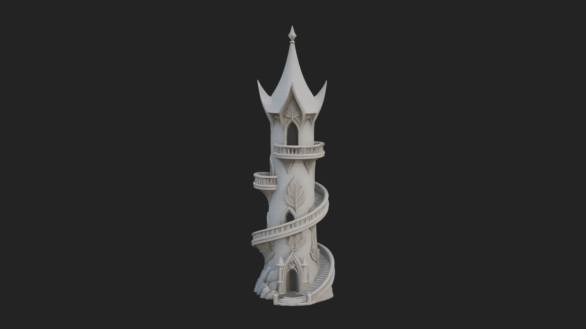 Swirling Fairy Tower Model Design 8 3D Print Model 3D Model