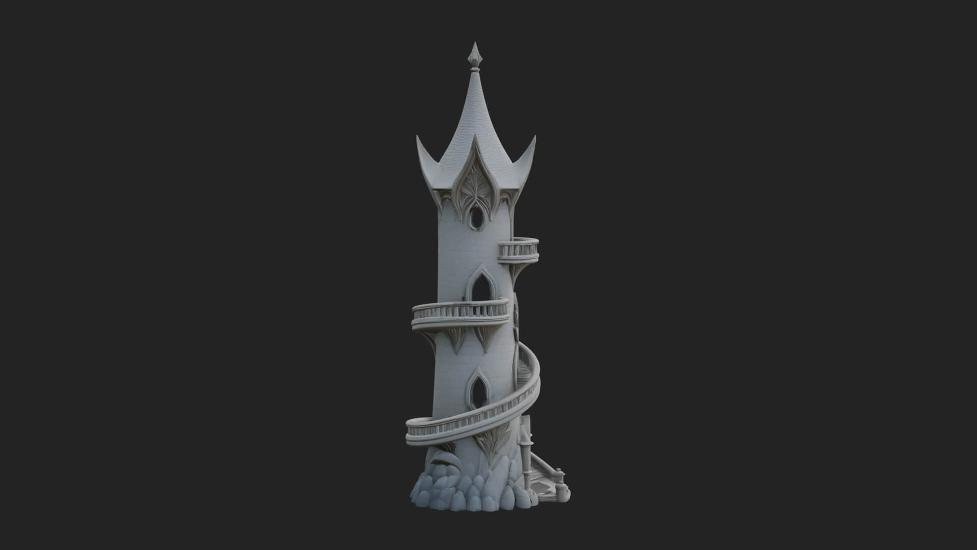 Swirling Fairy Tower Model Design 8 3D Print Model 3D Model