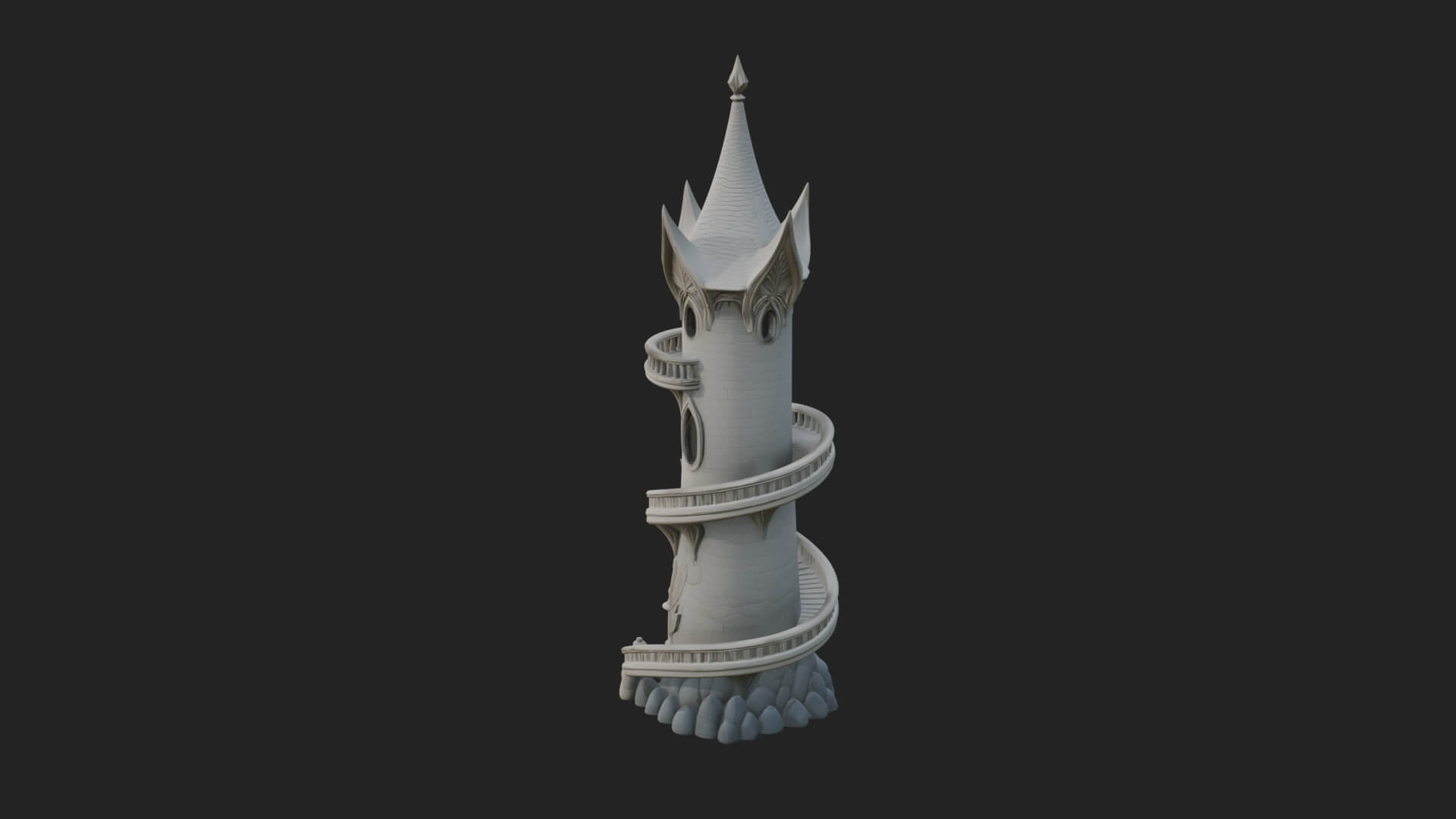 Swirling Fairy Tower Model Design 8 3D Print Model 3D Model