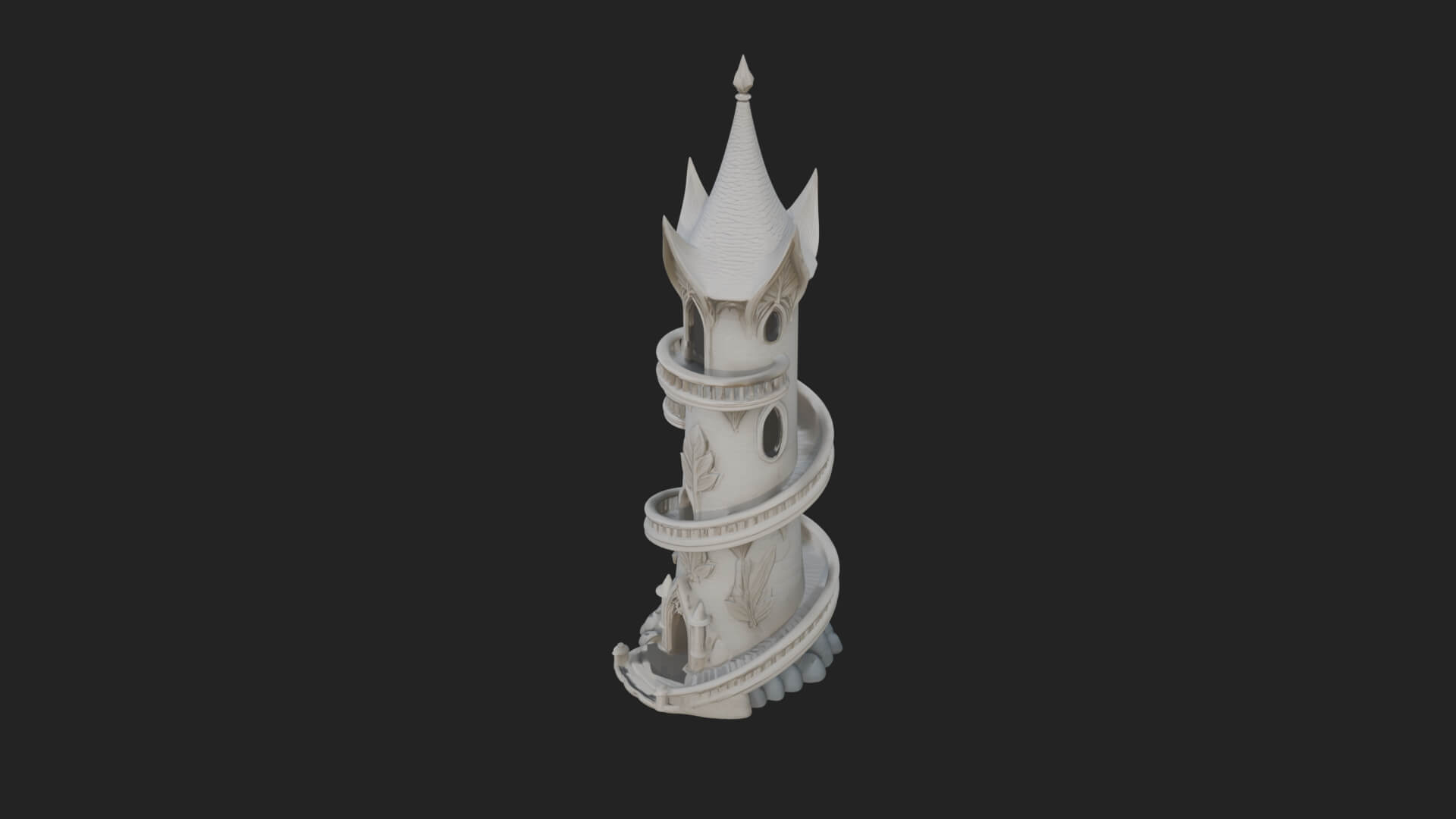Swirling Fairy Tower Model Design 8 3D Print Model 3D Model
