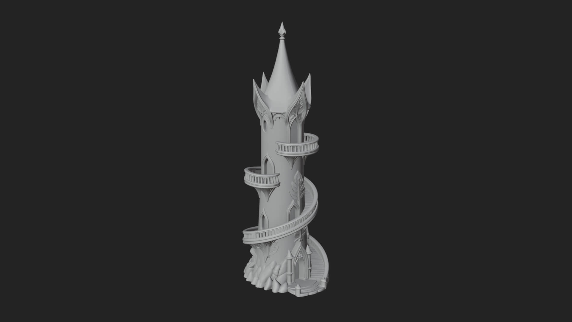 Swirling Fairy Tower Model Design 8 3D Print Model 3D Model