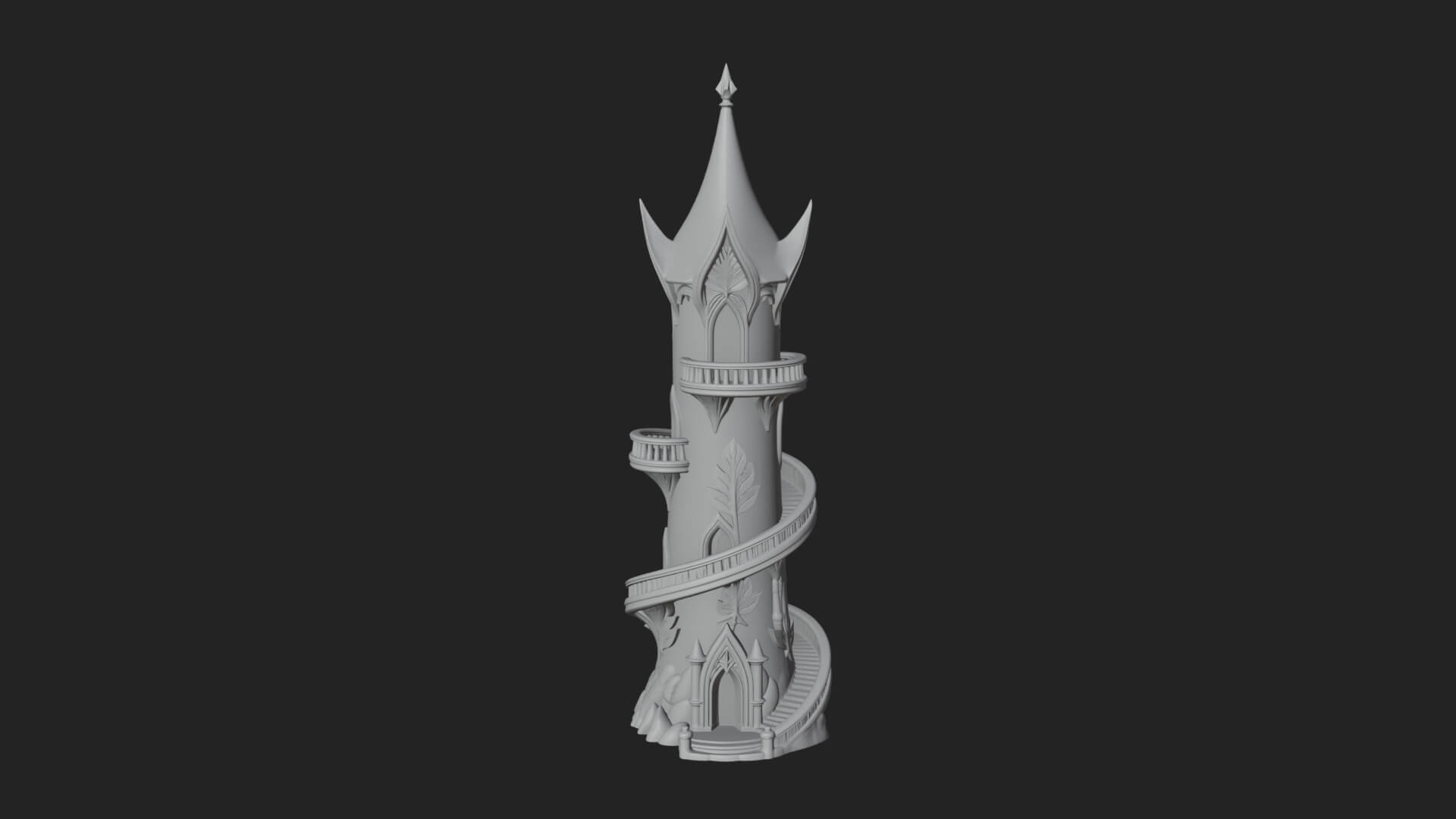 Swirling Fairy Tower Model Design 8 3D Print Model 3D Model