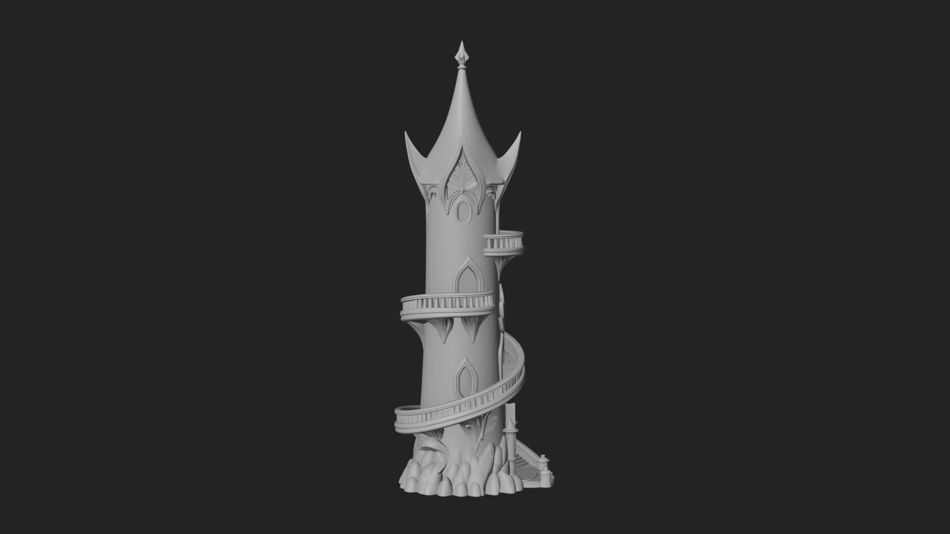 Swirling Fairy Tower Model Design 8 3D Print Model 3D Model
