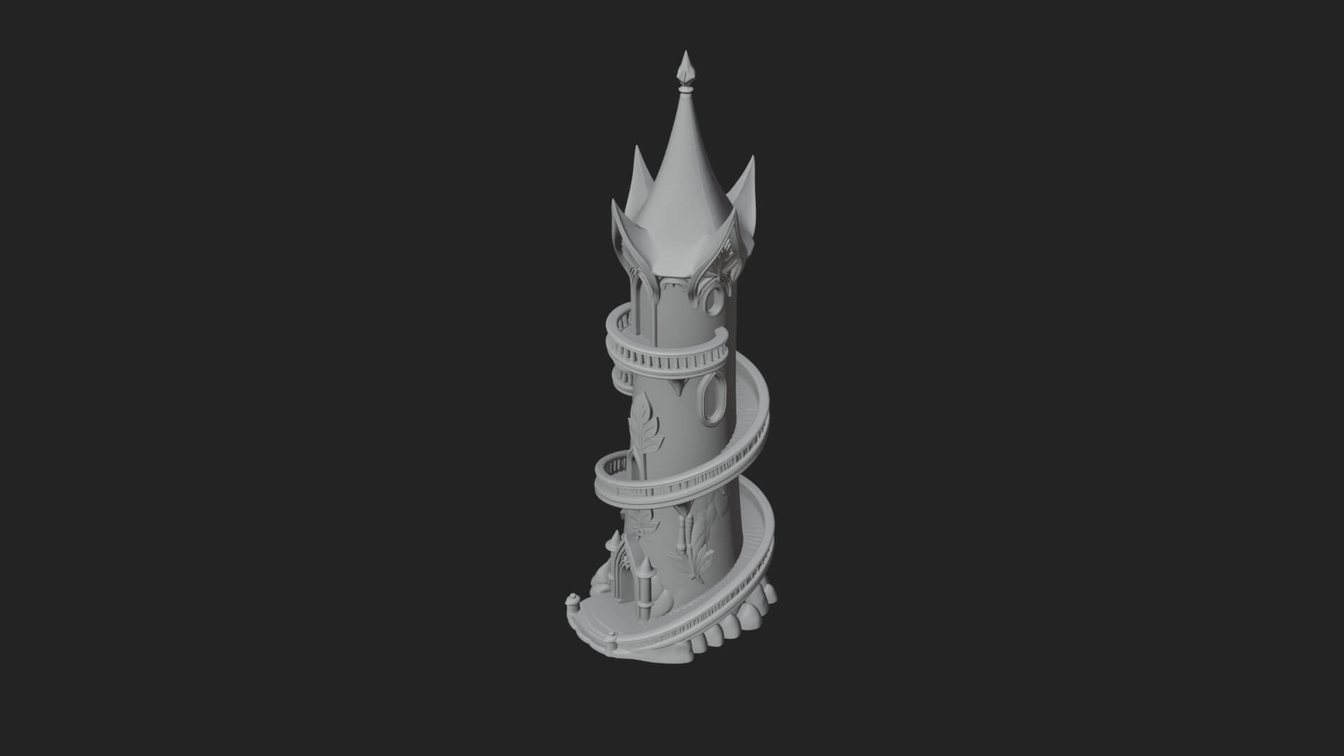Swirling Fairy Tower Model Design 8 3D Print Model 3D Model
