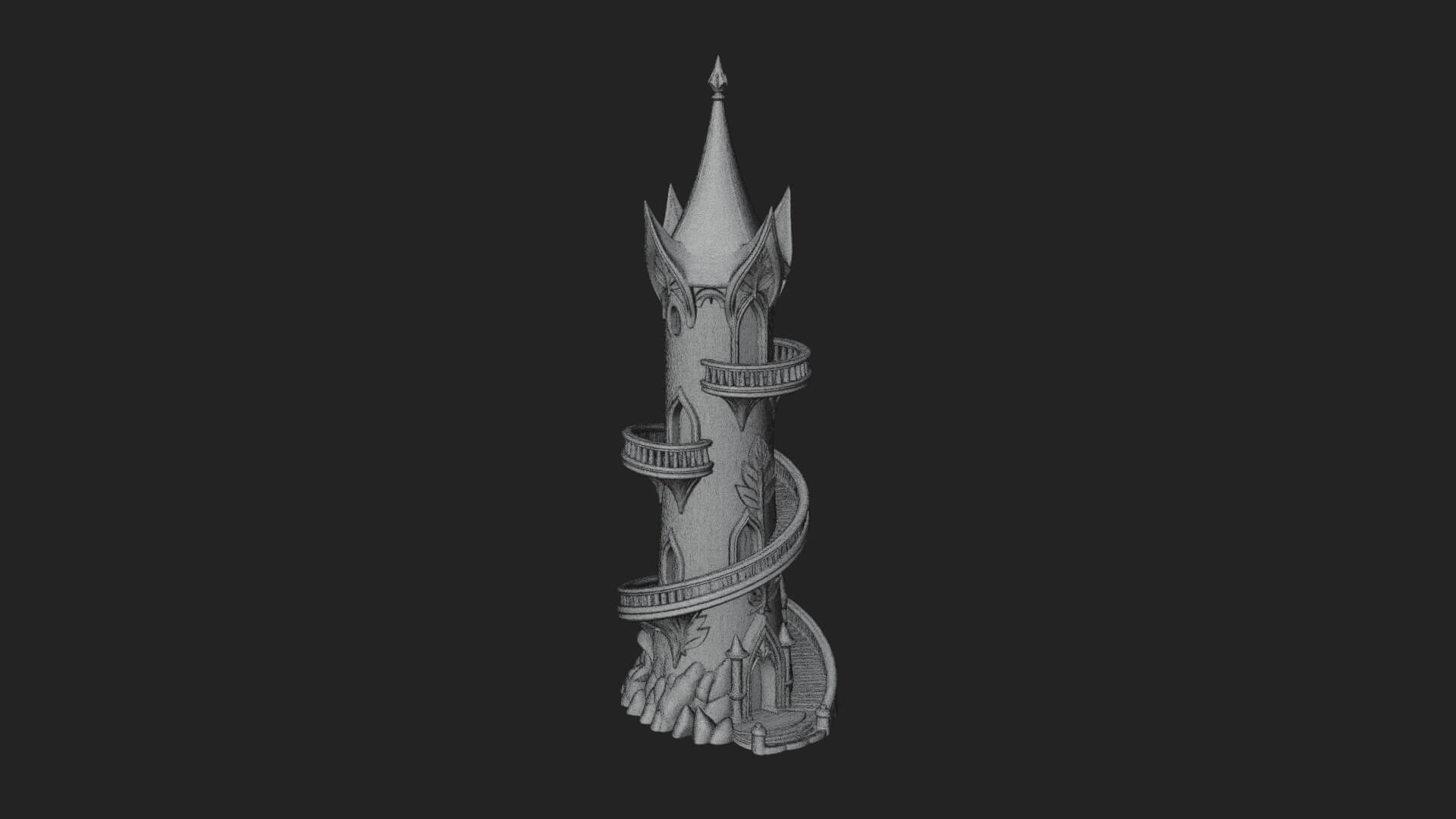 Swirling Fairy Tower Model Design 8 3D Print Model 3D Model