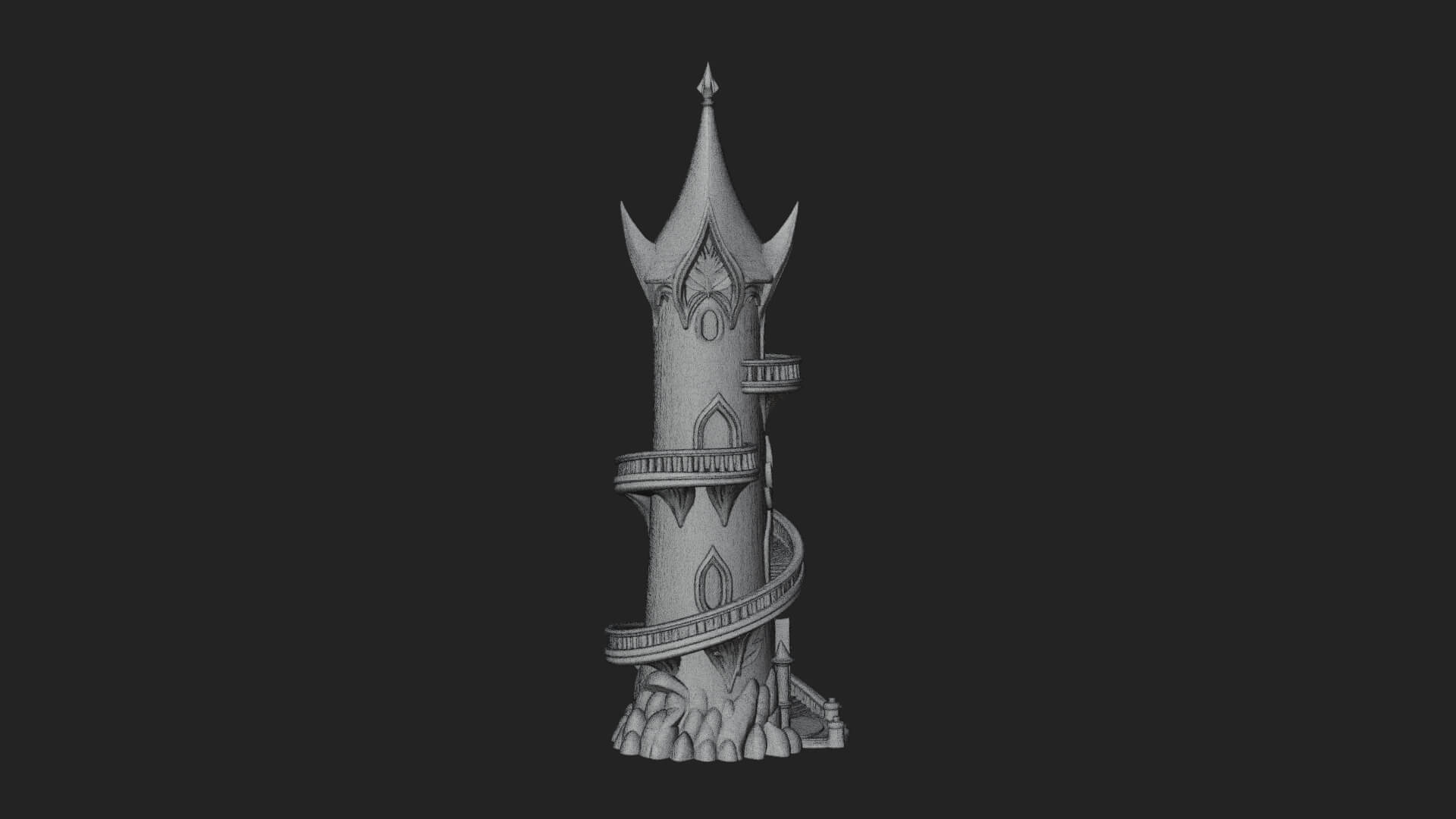 Swirling Fairy Tower Model Design 8 3D Print Model 3D Model