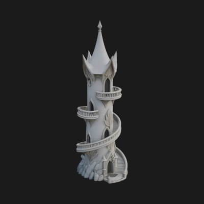 Swirling Fairy Tower Model Design 8 3D Print Model