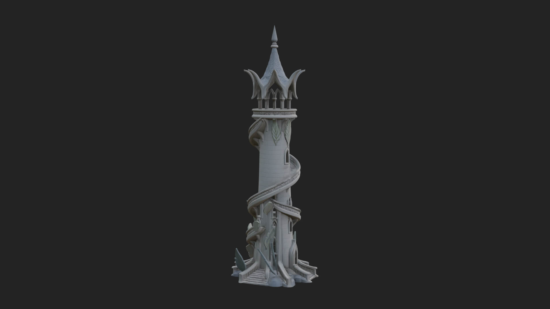Swirling Fairy Tower Model Design 9 3D Print Model 3D Model