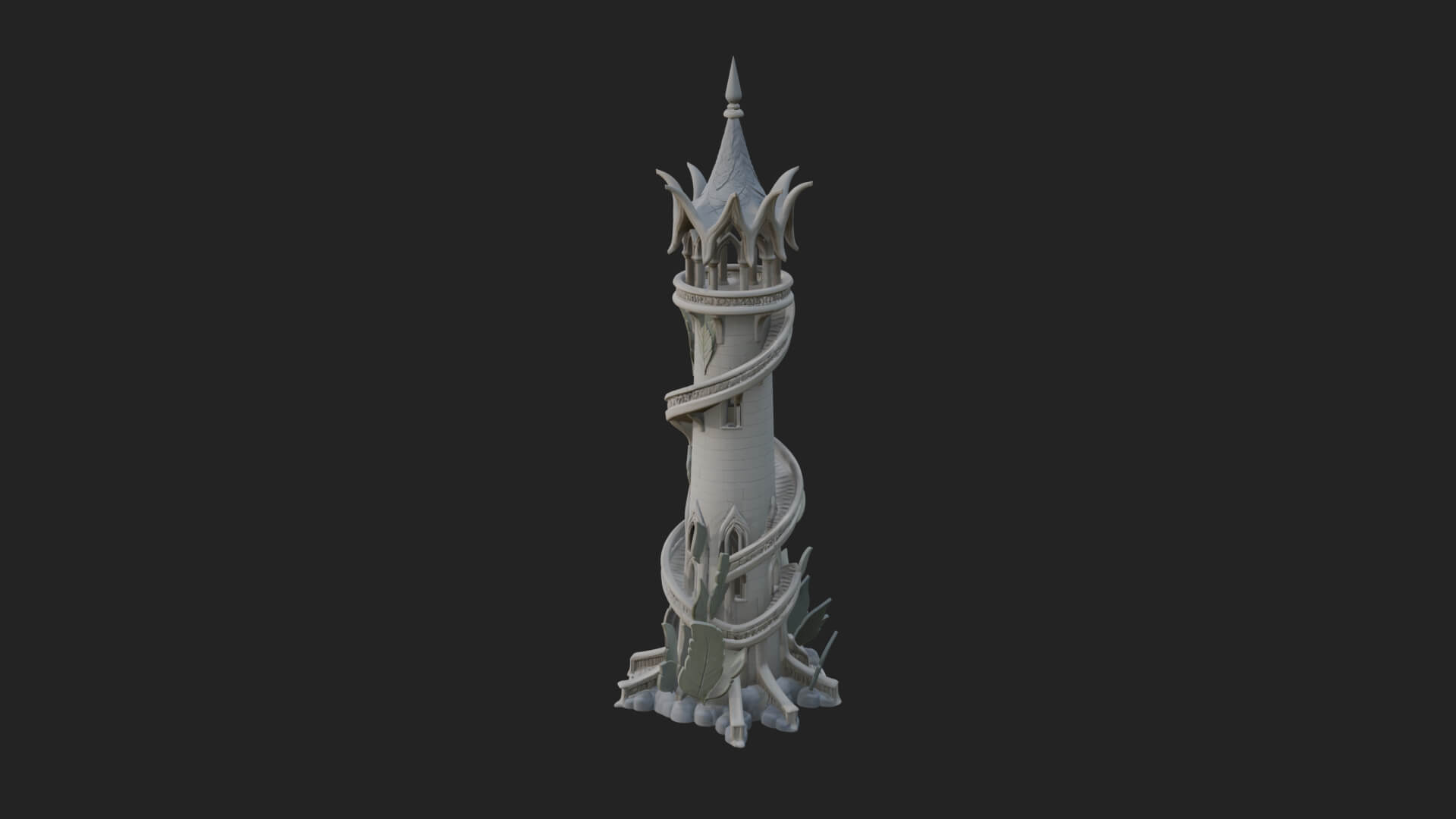 Swirling Fairy Tower Model Design 9 3D Print Model 3D Model