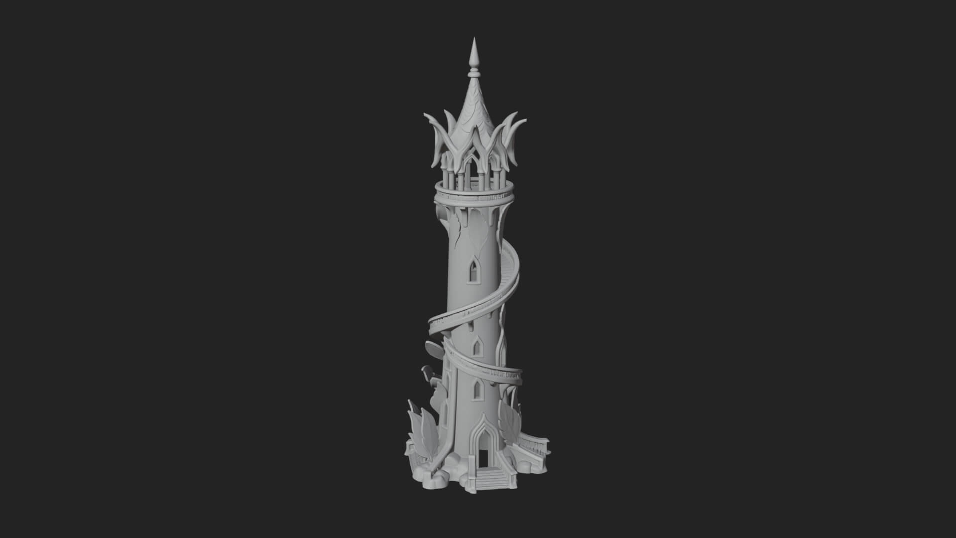 Swirling Fairy Tower Model Design 9 3D Print Model 3D Model