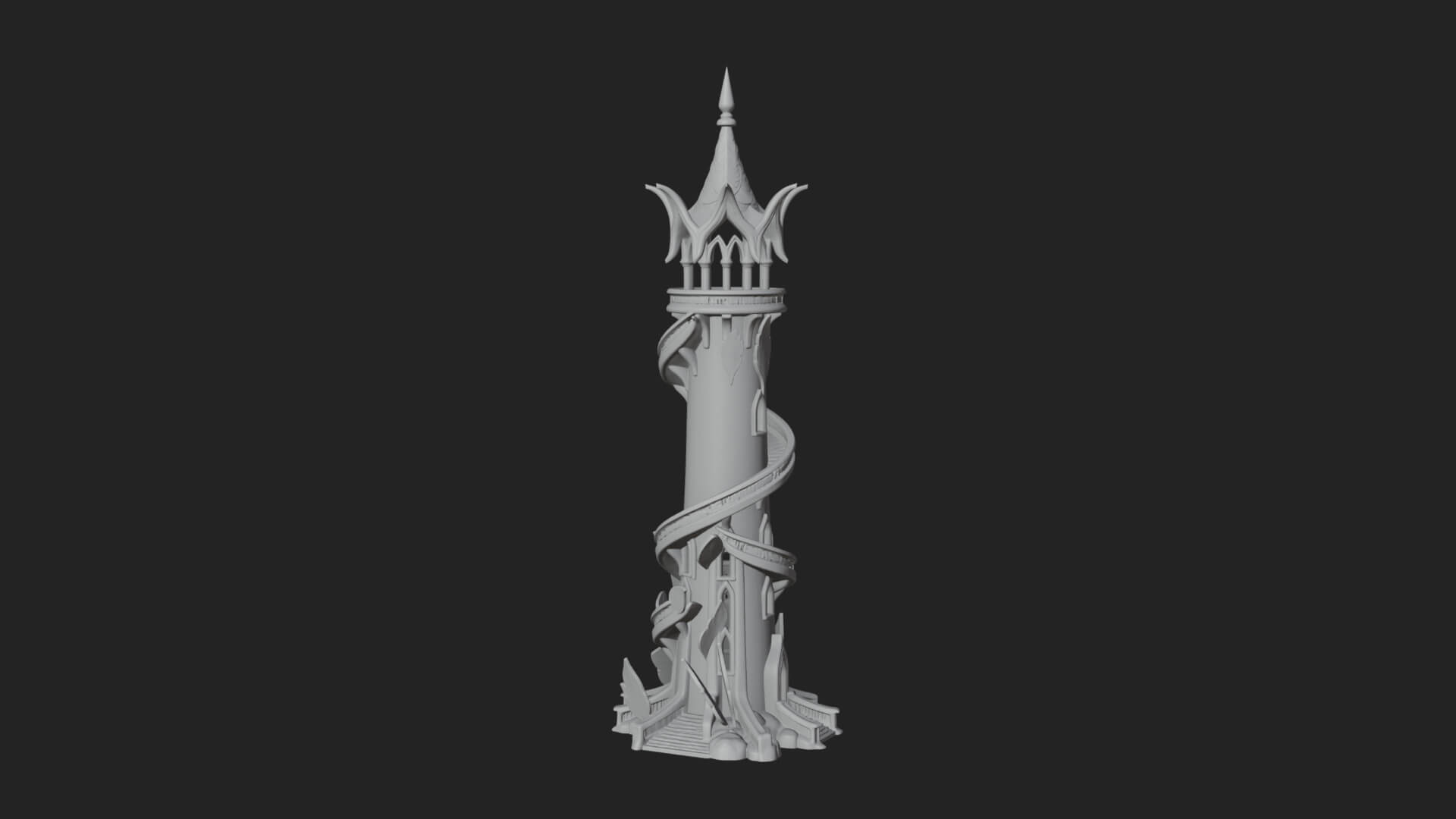 Swirling Fairy Tower Model Design 9 3D Print Model 3D Model