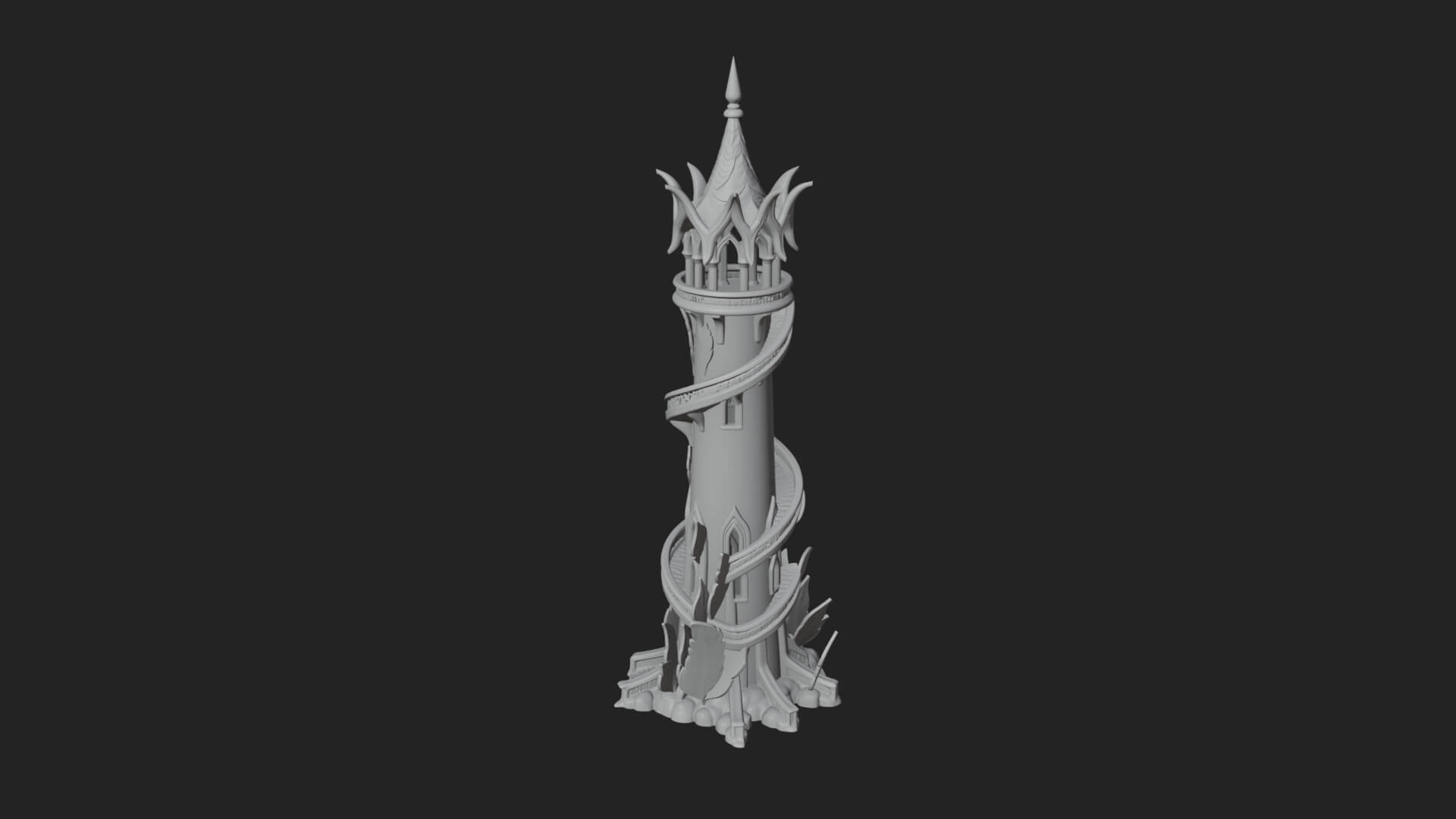 Swirling Fairy Tower Model Design 9 3D Print Model 3D Model