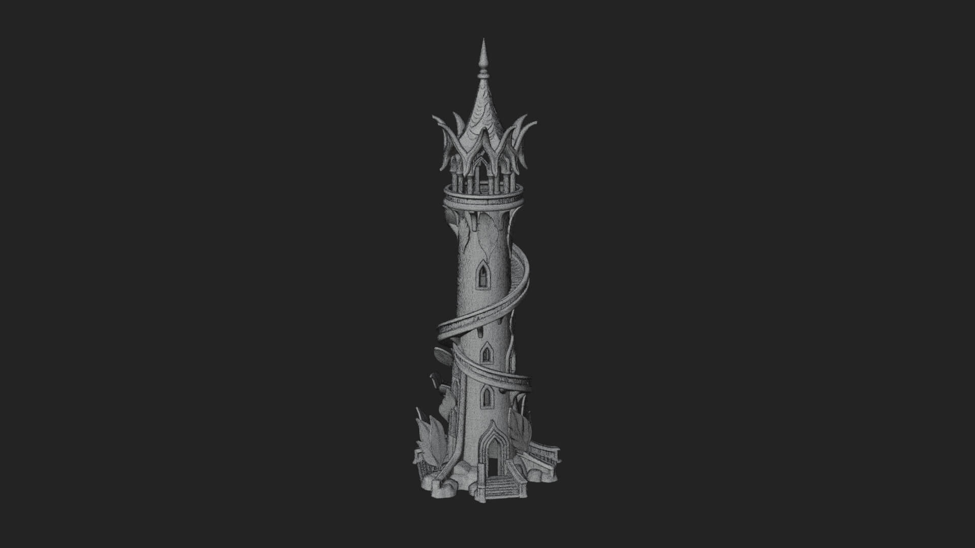Swirling Fairy Tower Model Design 9 3D Print Model 3D Model