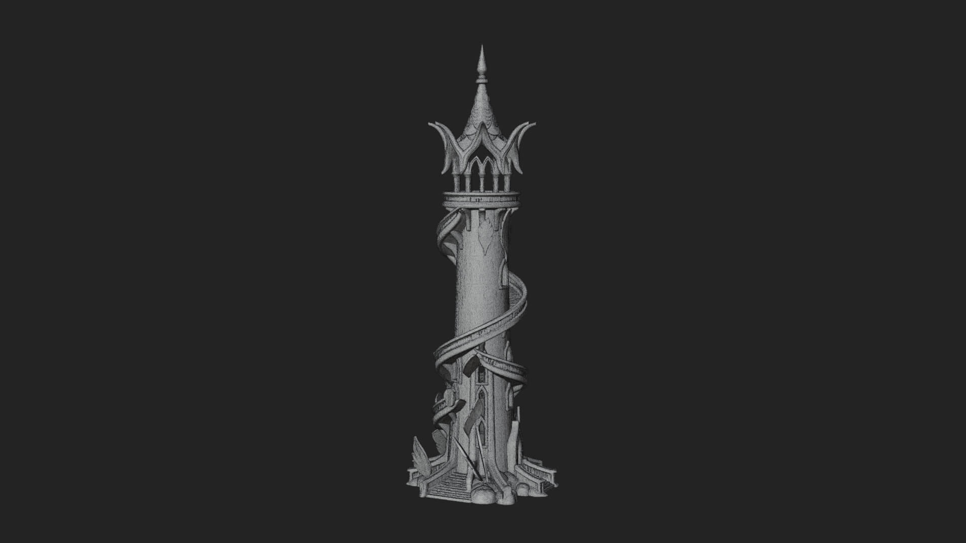 Swirling Fairy Tower Model Design 9 3D Print Model 3D Model