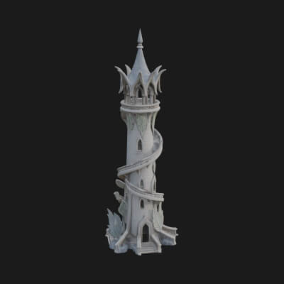 Swirling Fairy Tower Model Design 9 3D Print Model