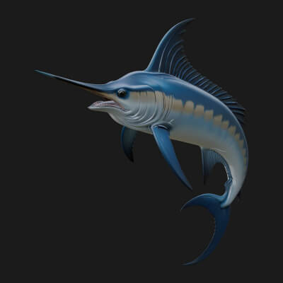 Swordfish Statue Design 3 3D Print Model