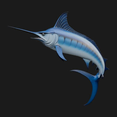 Swordfish Statue Design 4 3D Print Model
