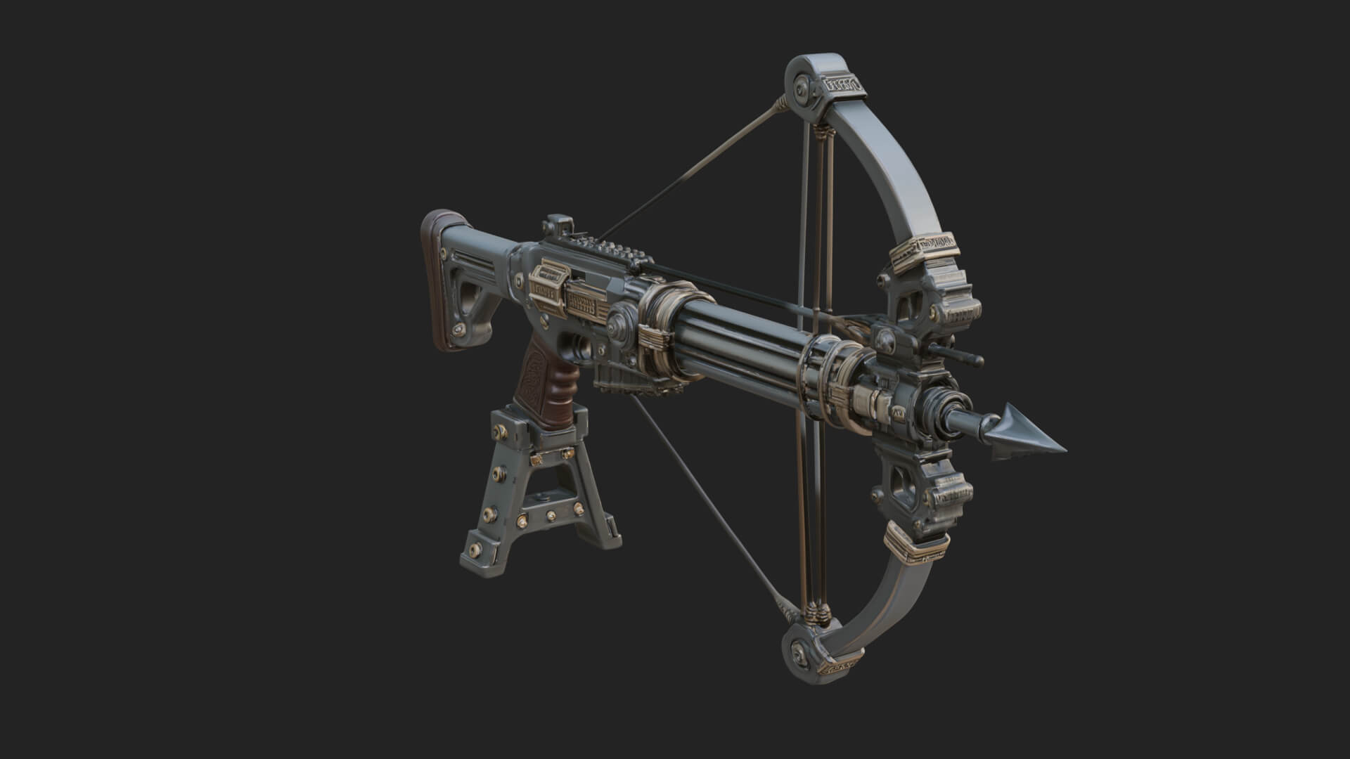 Tactical Scoped Crossbow Model Design 1 3D Print Model 3D Model