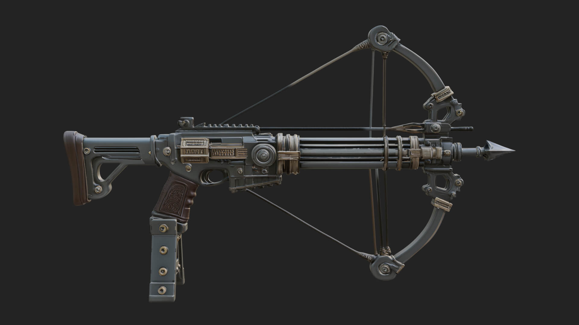 Tactical Scoped Crossbow Model Design 1 3D Print Model 3D Model