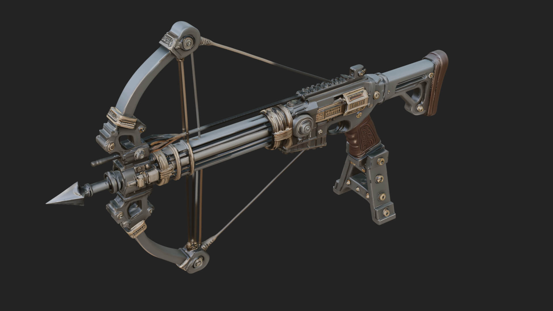 Tactical Scoped Crossbow Model Design 1 3D Print Model 3D Model