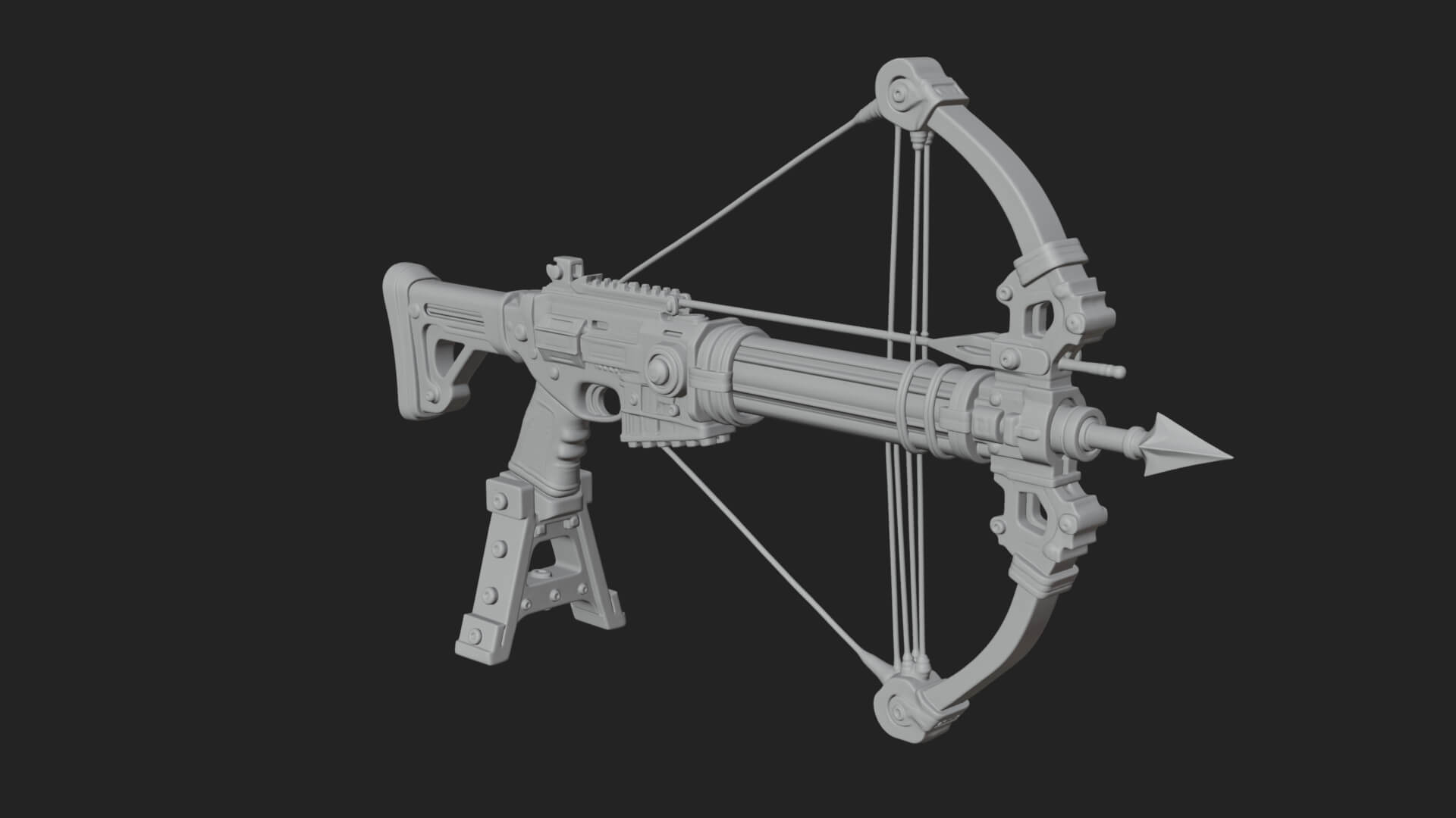 Tactical Scoped Crossbow Model Design 1 3D Print Model 3D Model