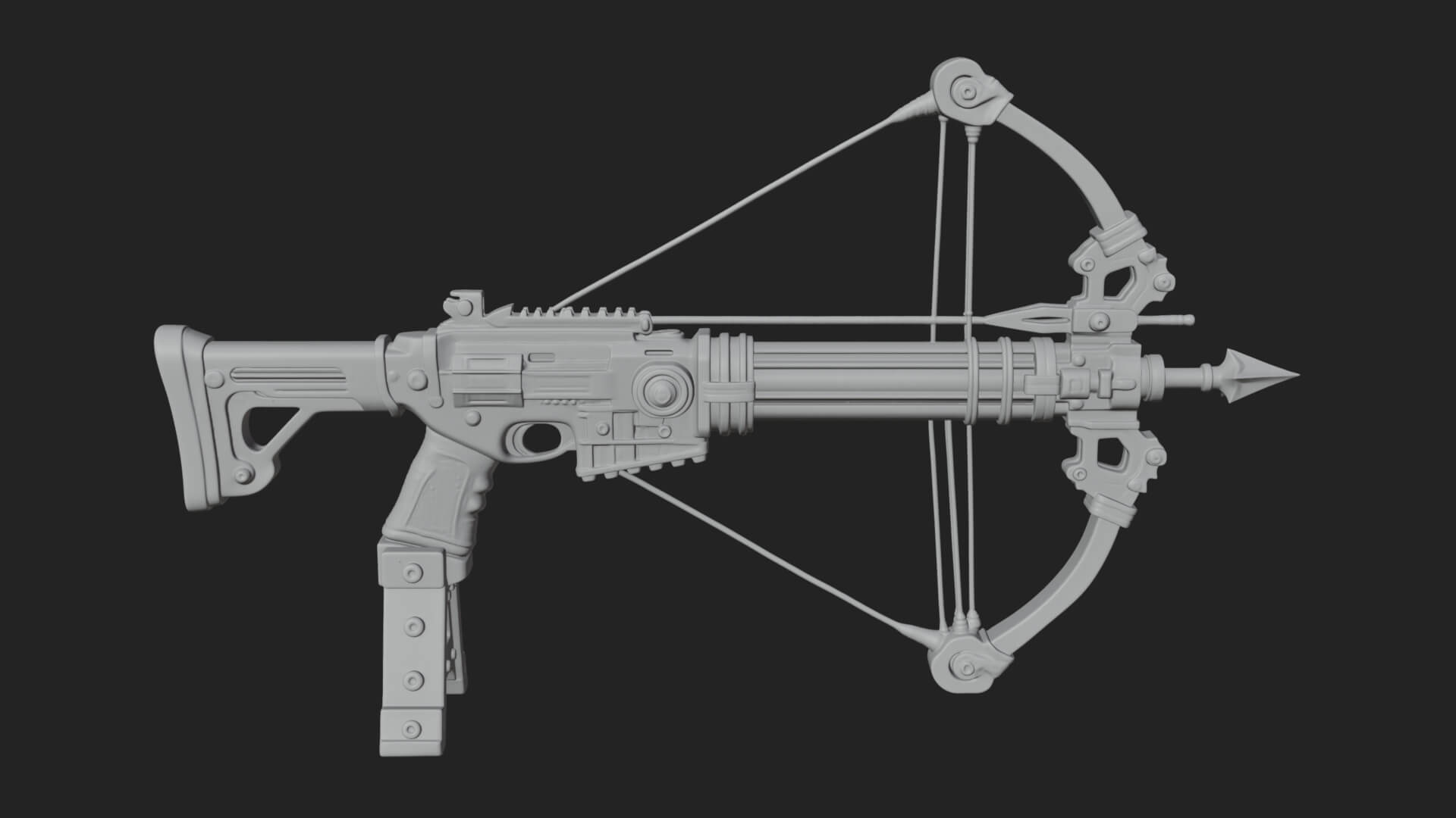 Tactical Scoped Crossbow Model Design 1 3D Print Model 3D Model