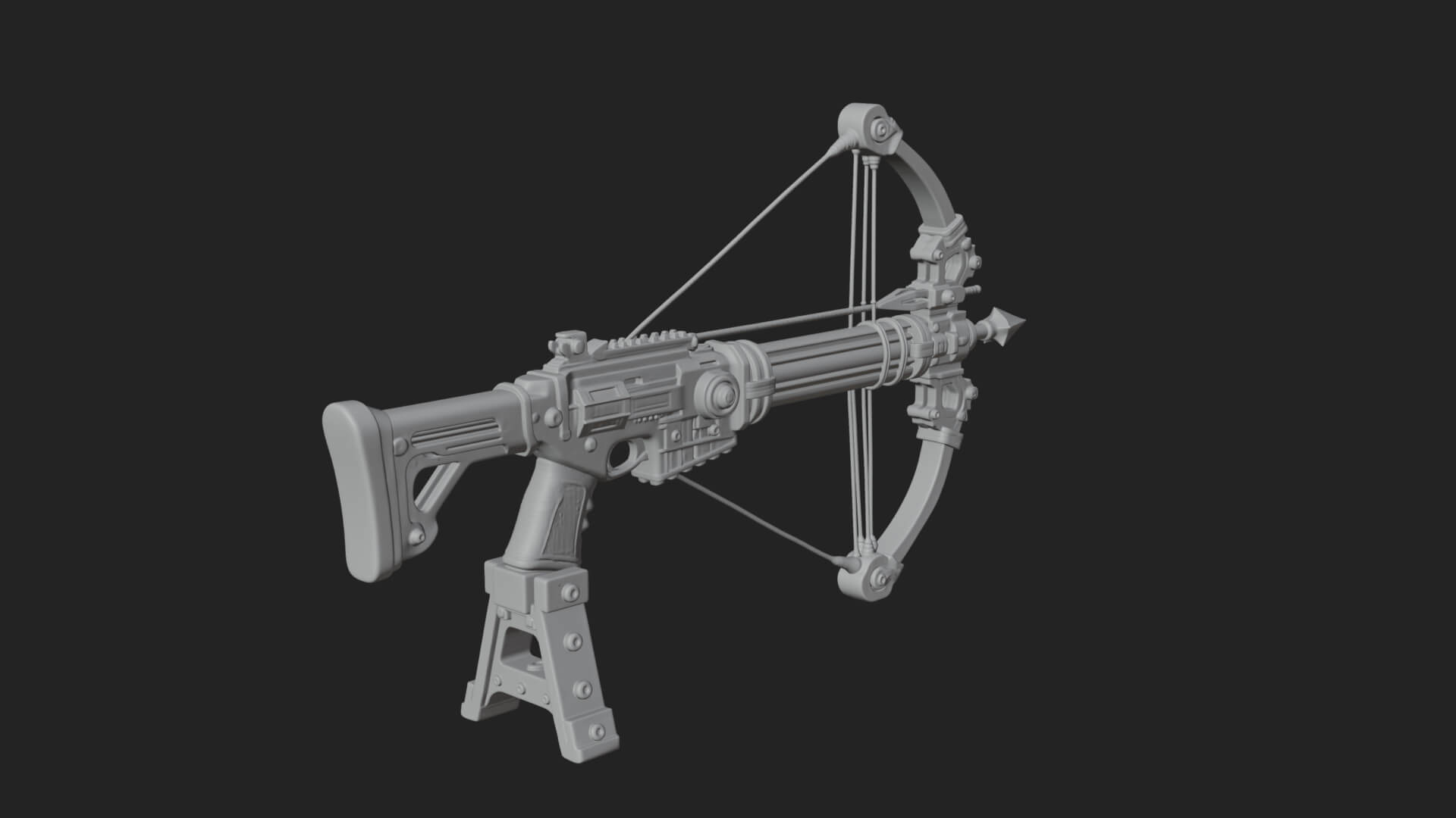 Tactical Scoped Crossbow Model Design 1 3D Print Model 3D Model