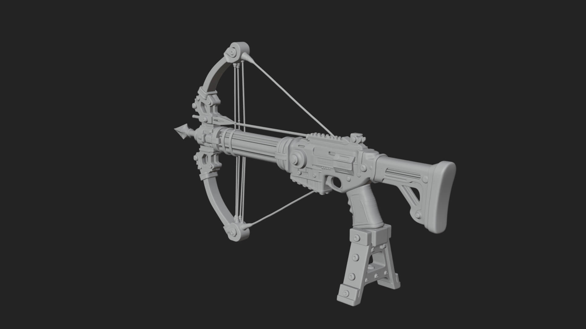 Tactical Scoped Crossbow Model Design 1 3D Print Model 3D Model